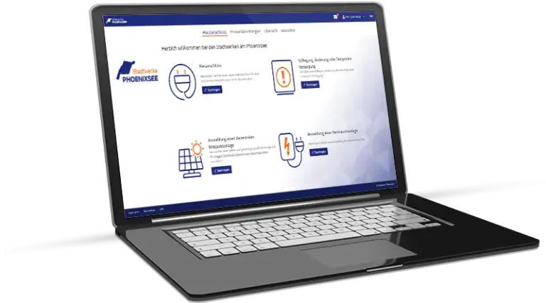 Mock Up fürs Consumer Portal mit Laptop