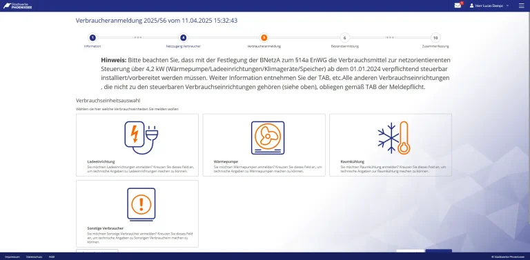 Customer Portal Markstammregister Screenshot