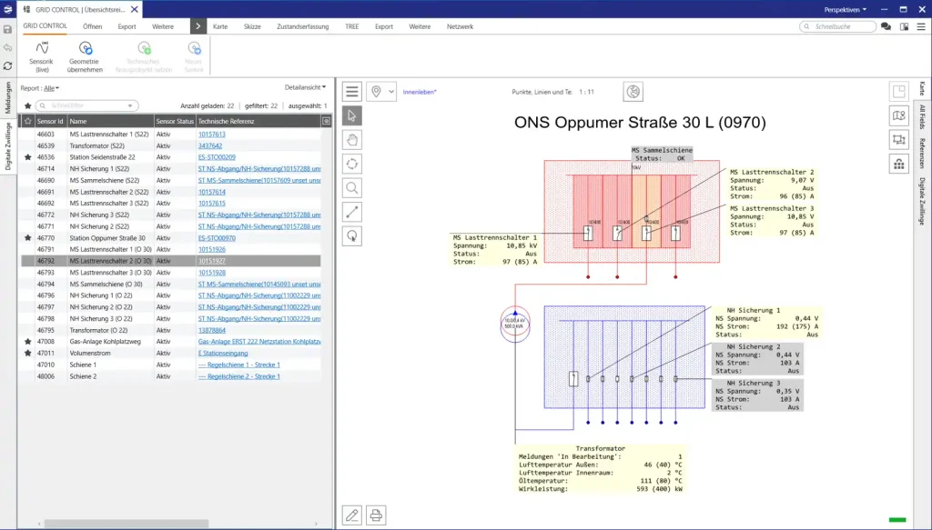 Screenshot aus dem Modul Grid Control