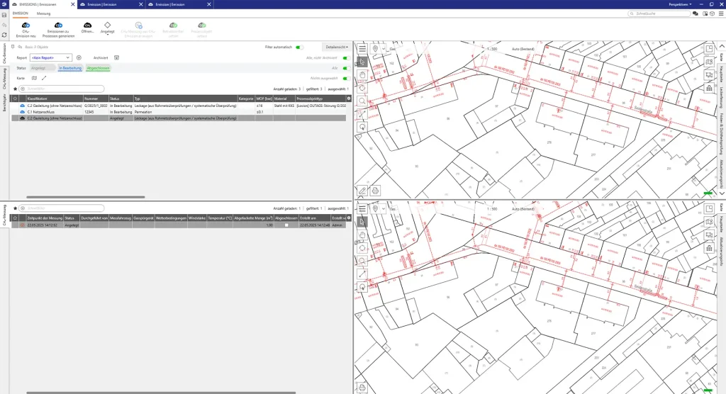 Screenshot zur Oberfläche in Lovion EMISSION
