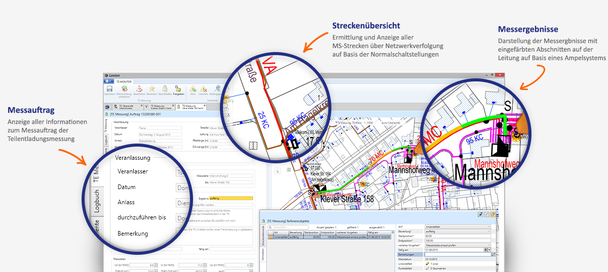 Screenshot mit Features